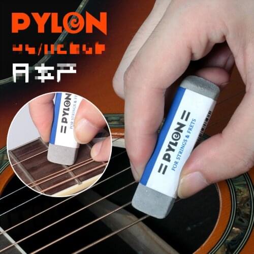PYLON Rubber Eraser for Guitar Strings and Fret Wires Cleaning Brush Rust Remover, Made in Japan