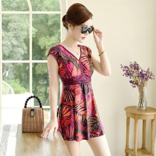 Sexy Women High Quality Plus Size One Piece Swimwear Print Swimsuit Hot Spring Bathing Suit Lady Beach Wear