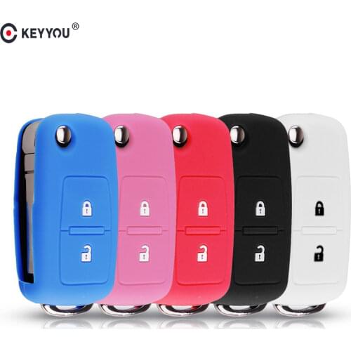 KEYYOU 10pcs 2 Buttons SiliconeCar Key Cover Case For VW Volkswagen Amarok Polo Golf 5 6 7 MK4 Bora Jetta Altea Alhambra