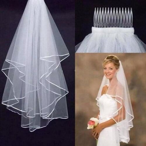 Wedding accessories short bridal veils White lace veil high quality cheap wedding veil