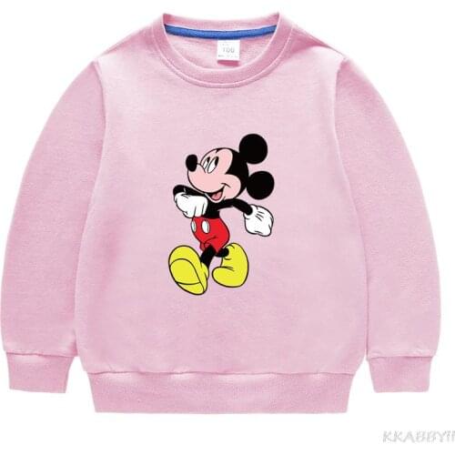 Disney Mickey Boys Girls Sweatshirt Cartoon Print Casual Pullovers Kids Long Sleeve Tops Spring Autumn New Children Clothes
