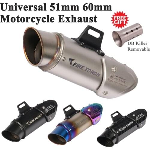 Universal 51mm 60mm Motorcycle GP Racing Exhaust Pipe Escape Modify Muffler DB Killer For MT-09 CBR1000RR R1 S1000RR R6 Z900 ATV