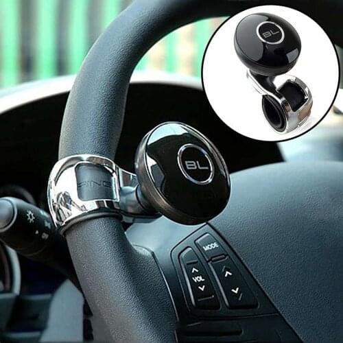 Universal Black Metal Steering Wheel Car Accessories Helper Grip Spinner Knob Turning Hand Control Booster Power Handle Ball
