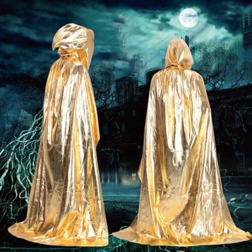 Black Loose Hooded Cloak Adult Elf Witch Long Carnival Halloween Cloaks Capes Robe Larp Women Men Vampires Grim Reaper Party