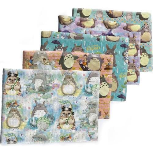 Japan Anime Character Cartoon Printed Bullet Textured Liverpool Patchwork Tissue Kids home textile 50*145cm