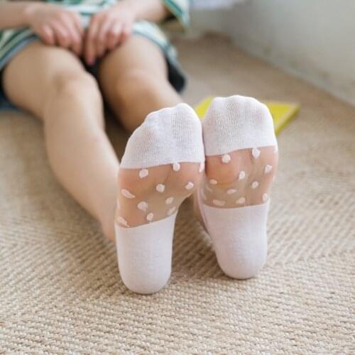 2021 Summer Women Transparent Lace Socks Fashion Silk Flower Girls Elastic Invisible Short Boat Socks Female Sox