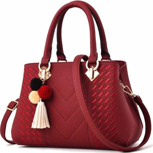 Women Handbags Tassel PU Leather Totes Bag Top-handle Crossbody Bag Shoulder Bag Lady Simple Style Hand Bags