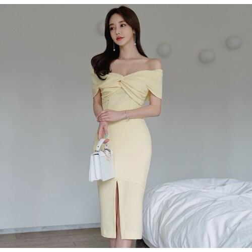 Fashion Summer Cross Folds Off-Shoulder Midi Party Club Dress Ladies Elegant Sexy Sleeveless Bodycon Skinny Beach Vacation Dress
