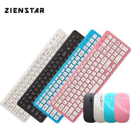 Zienstar English 2.4G Wireless Keyboard Mouse Combo with USB Receiver for Desktop,Computer PC,Laptop and Smart TV,Private Mould