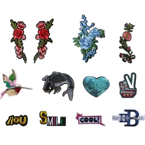 Brand new Fashion style Cartoon Badges Hot melt adhesive Applique Embroidery Patch Stripes DIY Clothing Accessories C2340-C5165