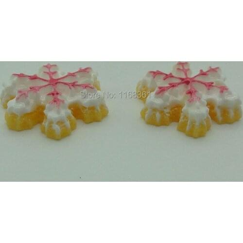 1pcs/lot resin flatback pink Snowflake 20mm Cabochons Scrapbooking Hair Bow Center DIY Christmas decration C107-5