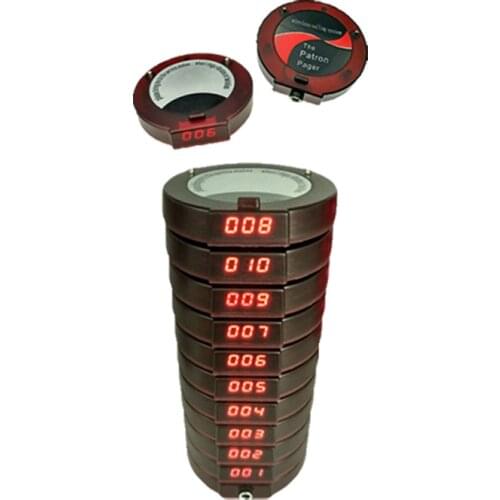 10pcs Round Shape Coaster Pagers Personal Wireless Pager Pick Up Food for Restaurant Guest Waiter Service