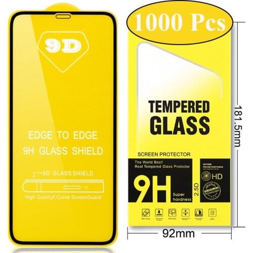 1000pcs 9D Full Glue Tempered Glass For Huawei P40 Lite E P30 Mate 30 P Smart S Y5P Y6P Y7P Y8P Screen Protector Film Package