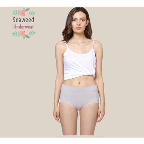 2Pcs Unique High-Tech Sexy Seaweed Fabric Antibacterial Underwear Panties Women Lingerie Intimates Женские трусики Ice Ice Silk