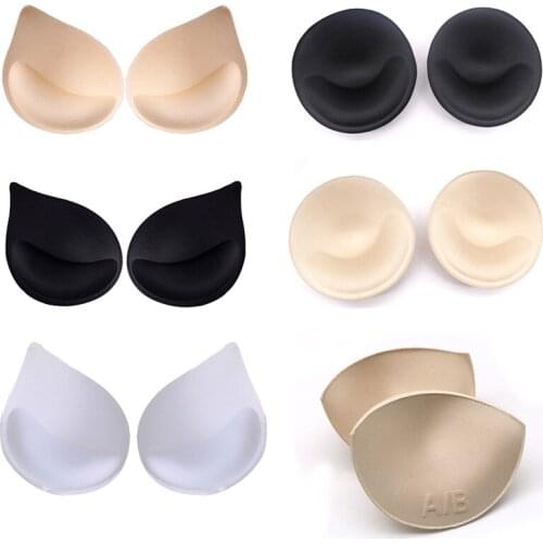 4Pcs/2Pair Soft Removeable Sponge Bra Pads Inserts Chest Cups Breast Enhancer To Bra Womens Push Up Breast Swimsuit Padding