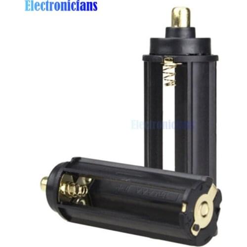 5Pcs 3 AAA Battery Black Plastical Metal Holder Box Case Cylindrical Type For 18650 Flashlight Torch 65mm*21mm In Stock