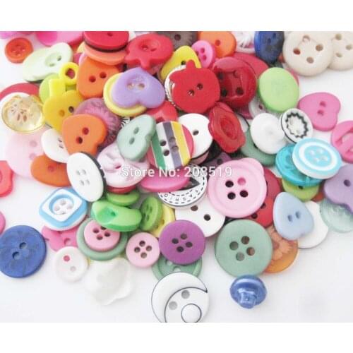 50Gram/pack Assorted Colors Mixed Pattens Resin Scrapbooking Buttons For DIY Decoration Paper Craft Sewing supplies