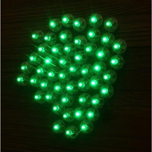50pcs Green Round Led Flash Ball Lamps Balloon Lights for Paper Lantern Led Wedding Party Decoration Light