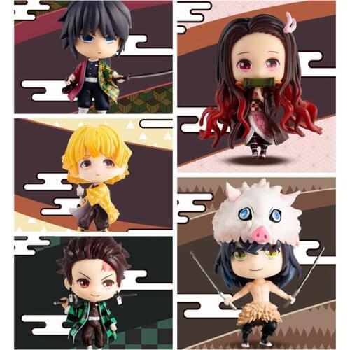 8cm Kamado Tanjirou Demon Slayer Kimetsu no Yaiba Kamado Nezuko Agatsuma Zenitsu Hashibira Inosuke Tomioka Giyuu Action figure
