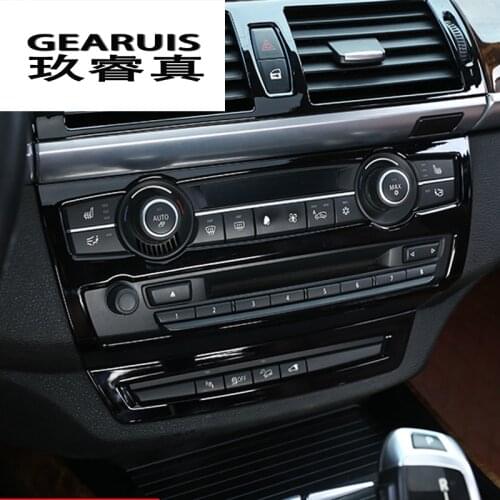 Car Styling Central control outlet interior Buttons panel Decoration Covers Stickers Trim For BMW X5 X6 E70 E71 Auto Accessories