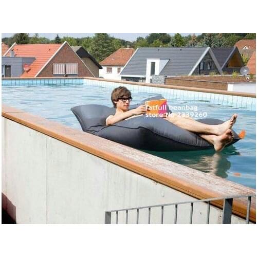 Cover only No Filler-Extra large floating bean bag , Giant pool side beanbag chair on the water , black float bean cushion