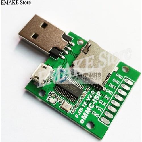 EMMC-ISP Flying Line Unlocking Artifact Mobile Phone Flashing AU6438BS Card Reader Free Font Library Second Solution