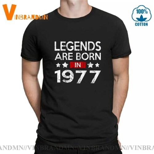 Vintage Legends are born in 1977 man Stylish Distressed T shirts Fathers best gift Retro 1977 T-shirt birthday apparel