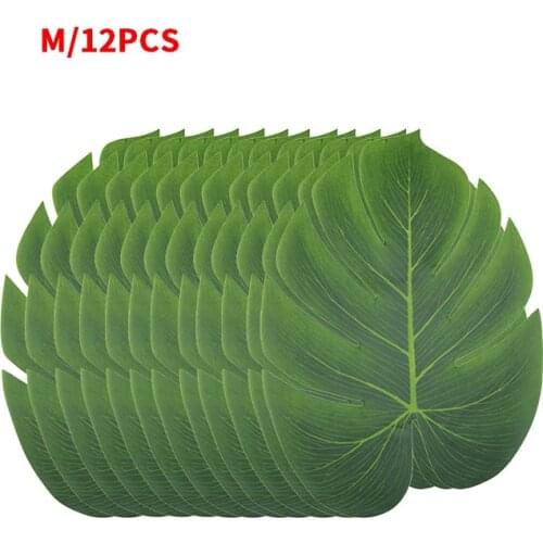 12 Pcs Artificial Tropical Palm Leaves For Hawaiian Luau Theme Home Garden Party Decorations Jungle Beach Theme Table Decor