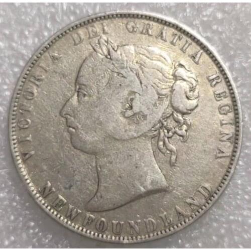 Canada Newfoundland British Newfoundland 50 Cents in 1900 Old 100% Real Silver Original Coins Collectible Coin Rare