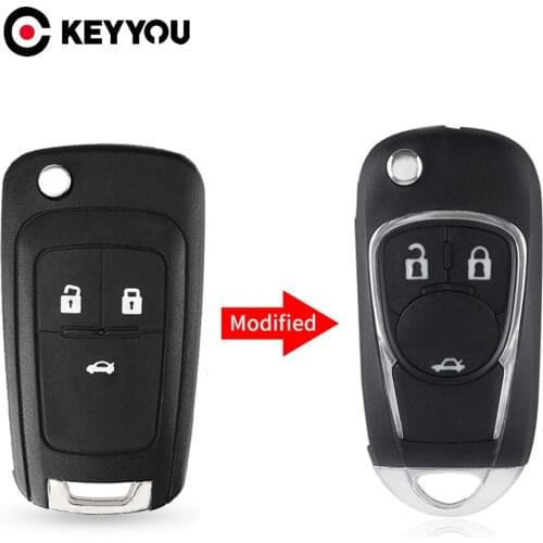 KEYYOU 3 4 Button Modified Folding Car Key Shell Fob Case For Chevrolet Cruze Epica Lova Camaro Impala With HU100 Blade