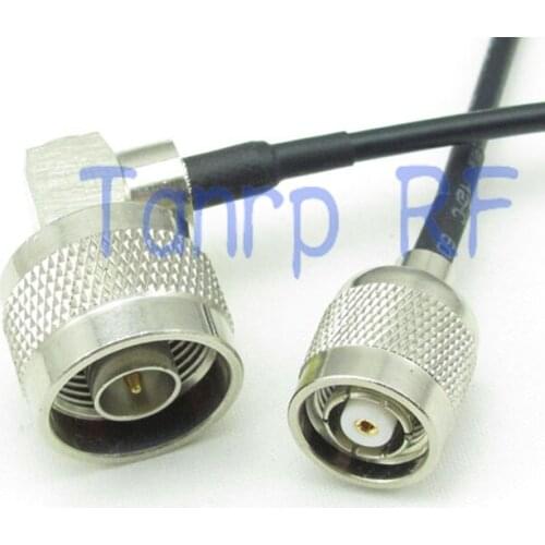 50CM Pigtail coaxial jumper cable RG174 extension cord 20in RP-TNC male (female pin) to N male right angle RF connector adapter