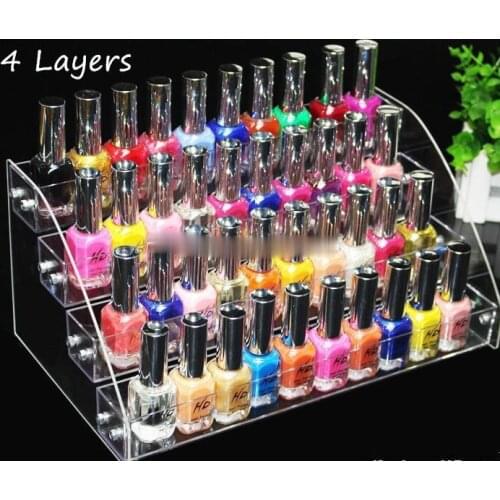 4 Tiers Makeup Cosmetic Display Stand Clear Acrylic Organizer Mac Lipstick Jewelry Display Holder Lipstick Nail Polish Rack