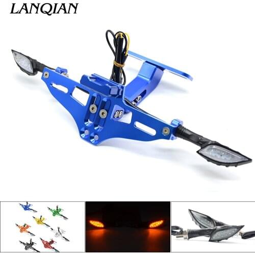 Motorcycle License Plate Bracket Licence plate holder indicator lights For Suzuki GSXR 600 750 1000 k1 SV650 ltz drz 400 m109r