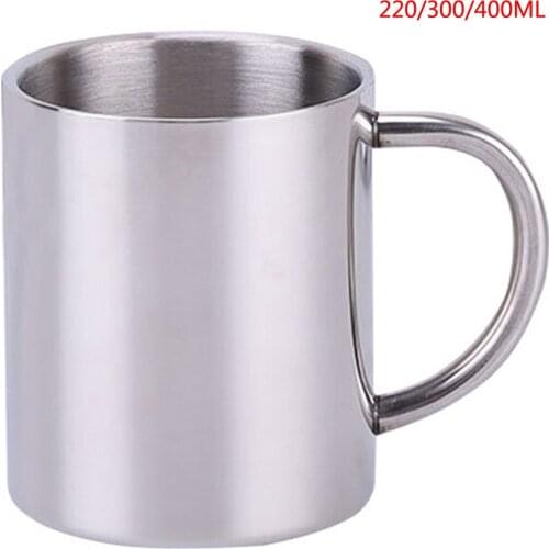 220/300/400ml Stainless Steel Mugs Portable Coffee Cup Tumbler Coffee Milk Tea Mug Cups Double Office Water Mugs Travel