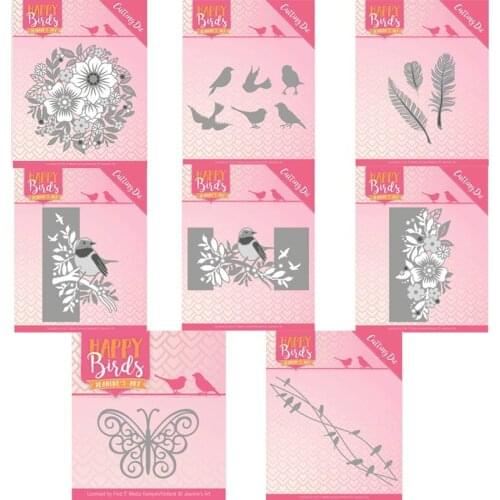 Piggy Craft metal cutting dies cut die mold Flower border bird series Scrapbook paper craft knife mould blade punch stencils die