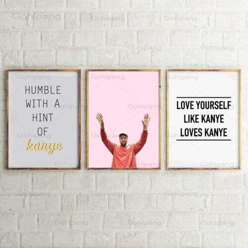Music Rap Poster Kanye Canvas Painting Kanye West Canvas Art Prints Hip Hop Poster Wall Picture Home Room Wall Art Canvas Decor