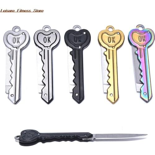 New Knife Mini Open kit gadget Keychain Fold Pocket Keyring Ring Box Package Outdoor Tool Camp Key Opener Survive Outdoor Blade