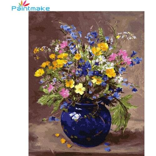 Paintmake Flowers DIY Painting By Numbers Drawing Kits Oil Painting On Canvas For Home Decor Art gifts 40*50cm