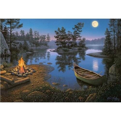 Painting By Numbers DIY Dropshipping 40x50 60x75cm Moonlight Candlelig Scenery Handmade For Living Room Wall Decor Oil Painting