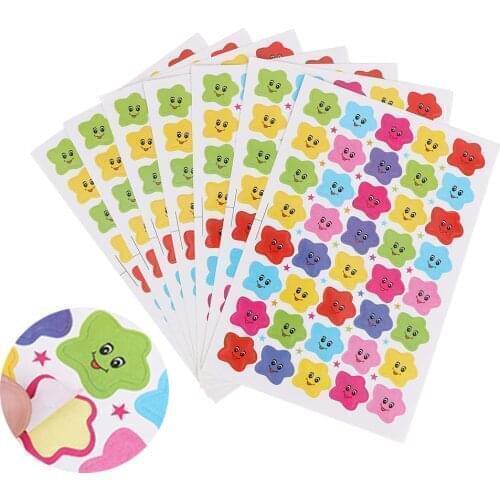 10Sheets/400Pcs Smiley Face Star Stickers Decal School Cute Children Teacher Reward Sticker Label DIY Diary Sticker Daily Gifts