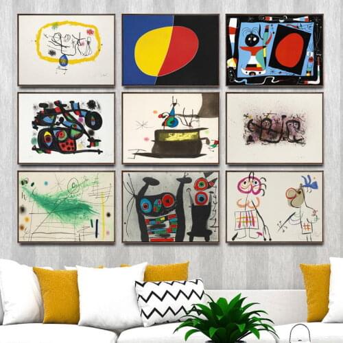 Canvas Pictures Wall Art HD Prints Home Decoration Spanish Joan Miro Paintings Nordic Creative Poster Modular For Children Room