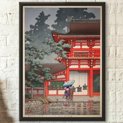 Wall Art Nara Kasuga Shrine Canvas Painting Modular Ukiyo-e Kawase Hasui Pictures Home Decor Bedroom Japan Landscape Poster Gift
