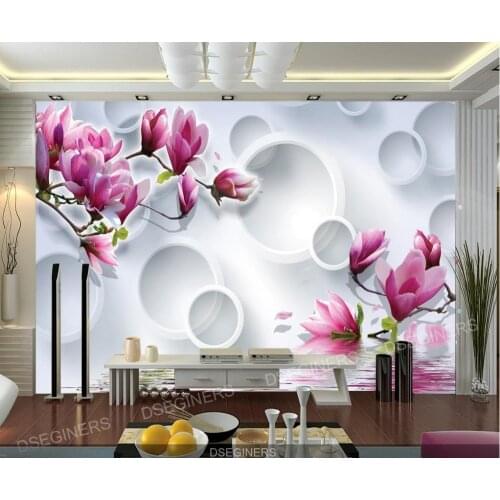Custom 3d mural wallpaper Magnolia 3D TV backdrop 3D mural flower wallpaper Home Decoration