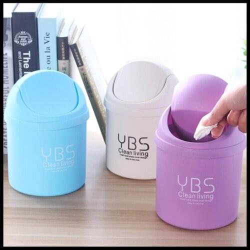 Desktop Waste Bins Trumpet Desktops Mini Creative Covered Kitchen Living Room Trash Can Rolling Cover Type Desktop Trash