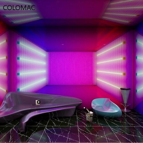 Colomac Custom 3D Space Extension Wallpaper Cafe Dance Room Led Neon Light Effect Mural Home Decoration Modern Drop Shopping