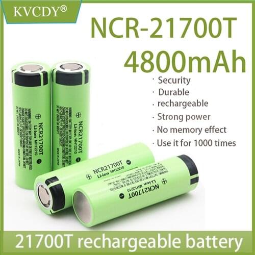 Original NCR21700T 21700 3.7V 4800mAh Rechargeable Lithium Battery For Flashlight power bank High Discharge HD Cell