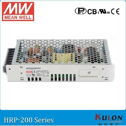 OrMEAN WELL HRP-200 single output 200W 48V 24V PFC SMPS Switching Power Supply 220V To 12V AC DC Transformer 4.3A 40A Led Strip