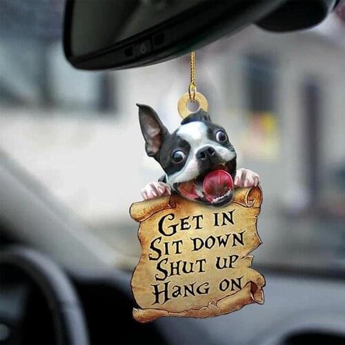 Animal Puppy Ornament Two Sided Car Pendant Gifts Car Rearview Mirror Hanging Ornament Automobile Decor Accessories Interior