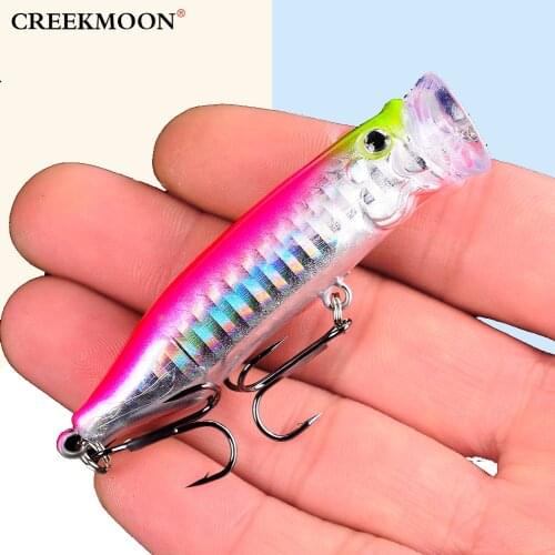 Hot 1pc Fishing Lures 9.4G 7CM Topwater Popper Bait 5 Color Hard Bait Artificial Wobblers Plastic Fishing Tackle with 6# Hooks