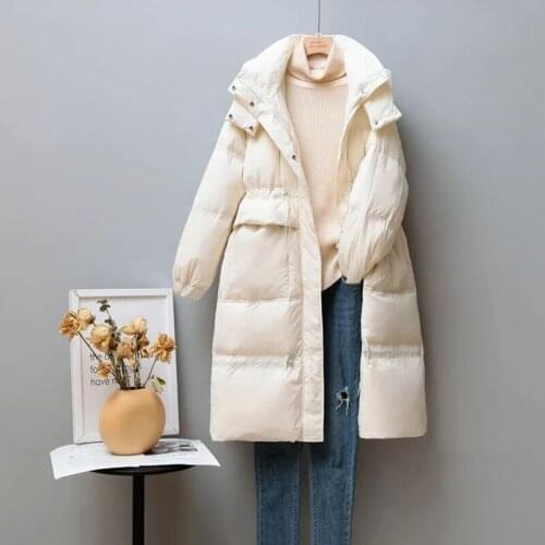 New Arrival 90% White Duck Down Coats Women Winter Down Parka Jackets Female Long Warm Down Coat Parkas Casual Loose Hooded Coat